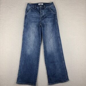 MICA Los Angeles Jeans Womens 27x32 Blue High Rise Wide Leg Button Fly MTT-W3311